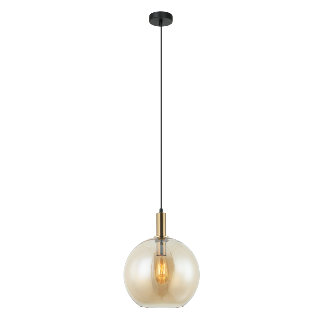 PATERA: Interior Glass with Extended Bronze Highlight Pendant Lights