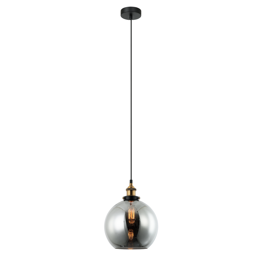 PESINI: Interior Wine Glass with Antique Brass/ Chrome Highlight Pendant Lights