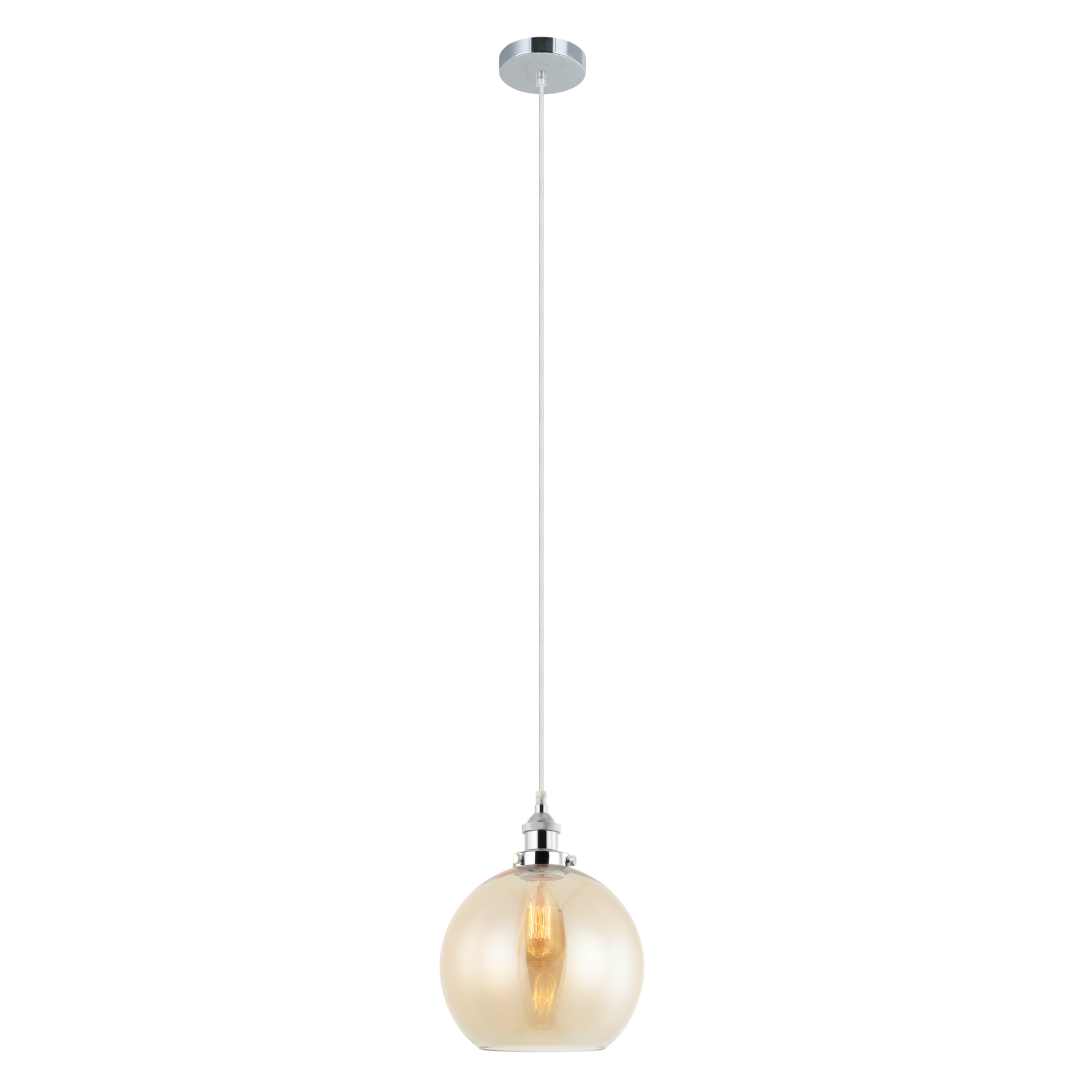 PESINI: Interior Wine Glass with Antique Brass/ Chrome Highlight Pendant Lights