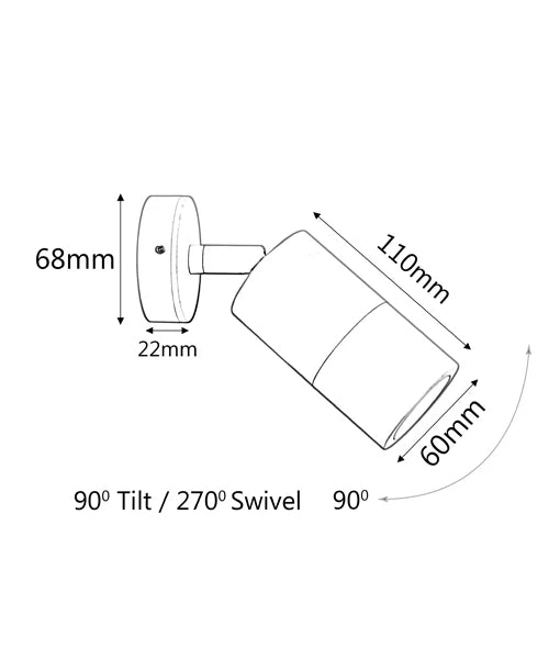 GU10 Exterior Wall Pillar Spot Lights (Solid Patina Brass) IP65