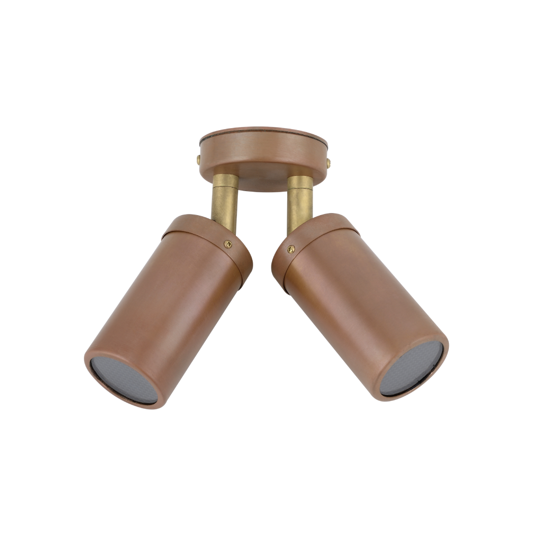 GU10 Exterior Wall Pillar Spot Lights (Aged Copper) IP54