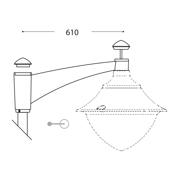 Pilar Pole Bracket - Single (Black)