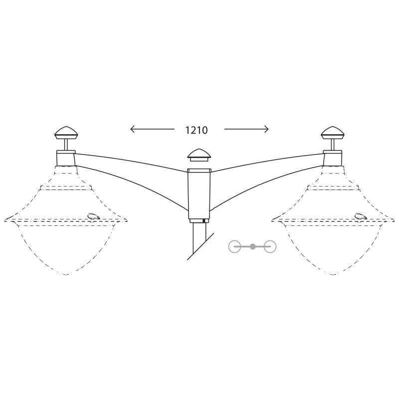 Pilar Pole Bracket - Double (Black)