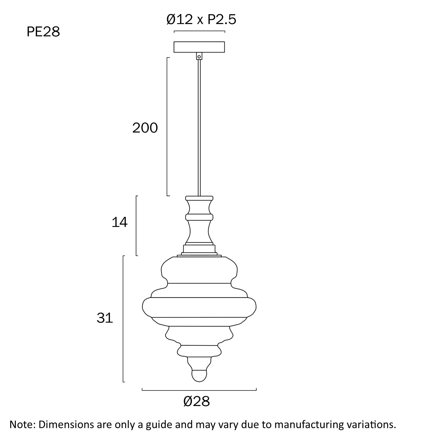 PRIVAS 28CM PENDANT LIGHT