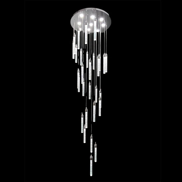 LENA 30 Stick Crystal Chandelier Tri-Colour LED (Chrome)