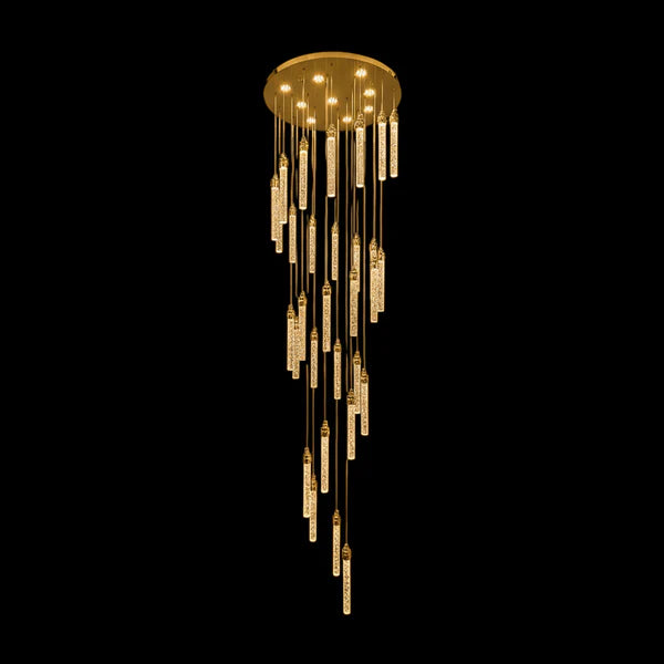LENA 30 Stick Crystal Chandelier Tri-Colour LED (Gold)