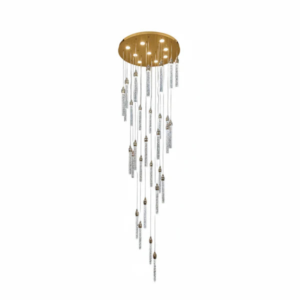 LENA 30 Stick Crystal Chandelier Tri-Colour LED (Gold)