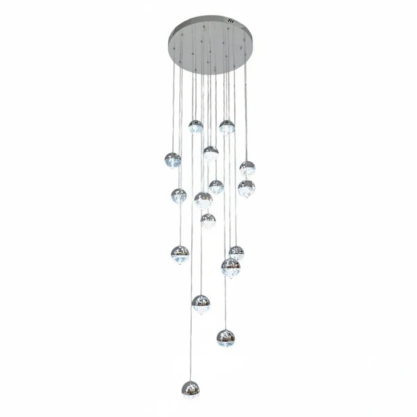 BILLY 16 Light Crystal Chandelier Tri-Colour LED (Chrome)