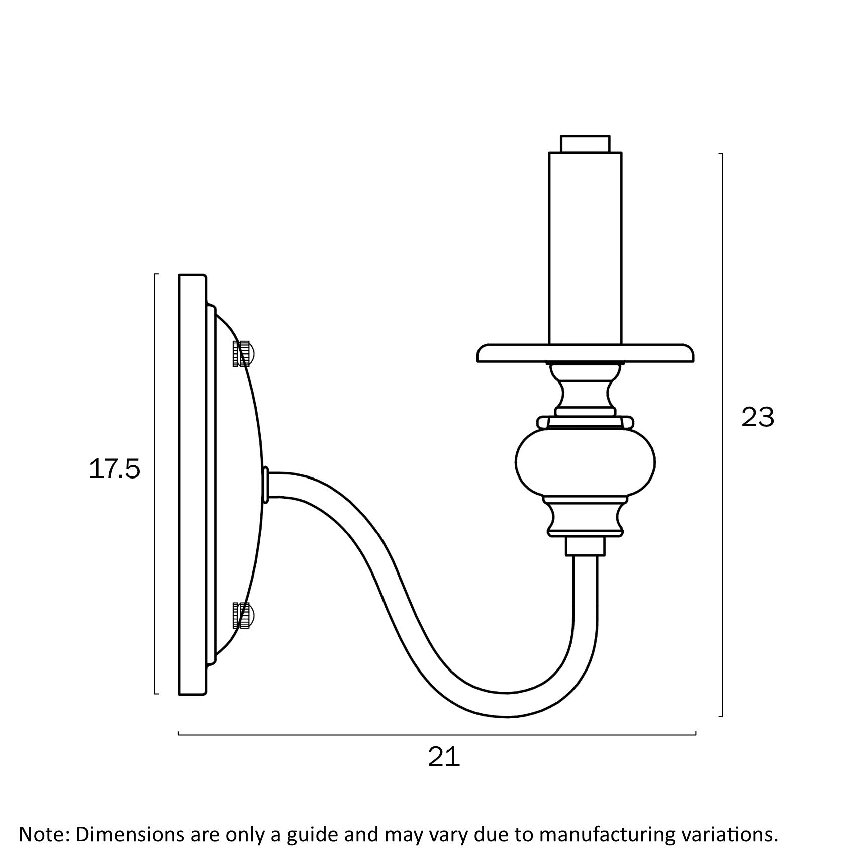 SIEDEL 1 LIGHT WALL LIGHT
