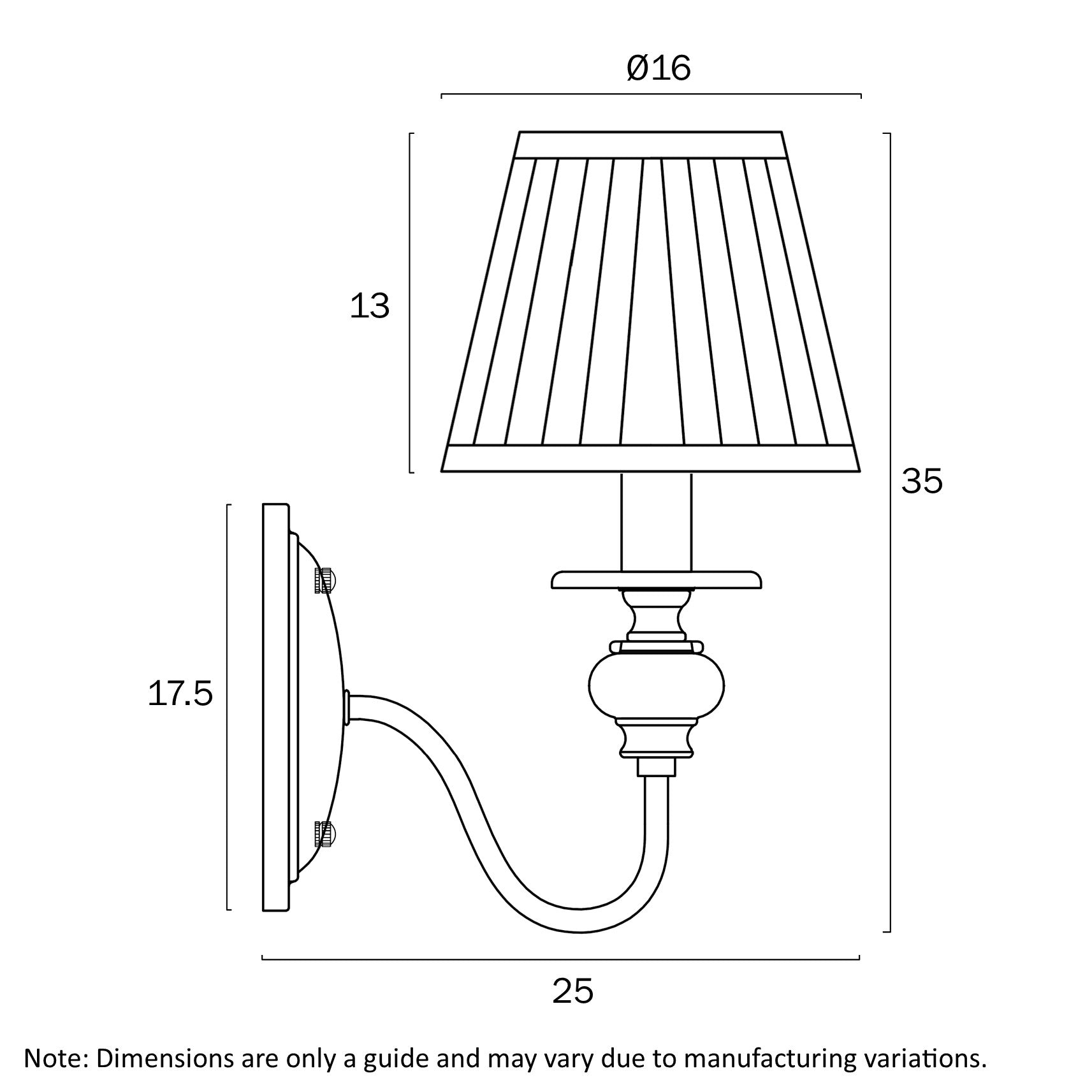 SIEDEL 1 LIGHT WALL LIGHT W/SHADE
