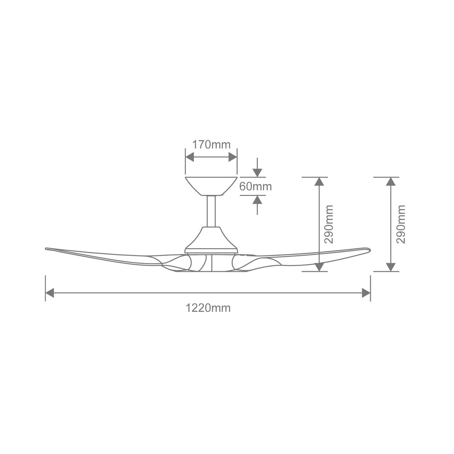 STRIKE 48 INCH DC 3 BLADE CEILING FAN