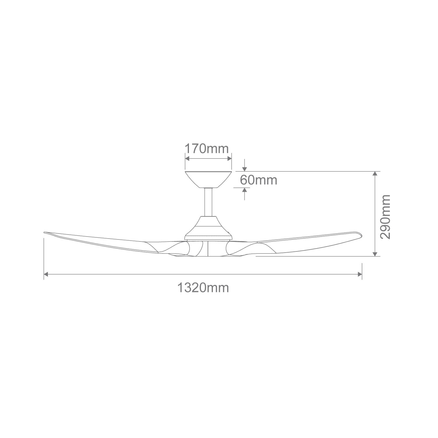 STRIKE 52 INCH DC 3 BLADE CEILING FAN