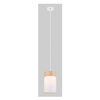 TAMBURA: Scandinavian Small Round Cloth Shade with Wood Veneer Trim Pendant Lights