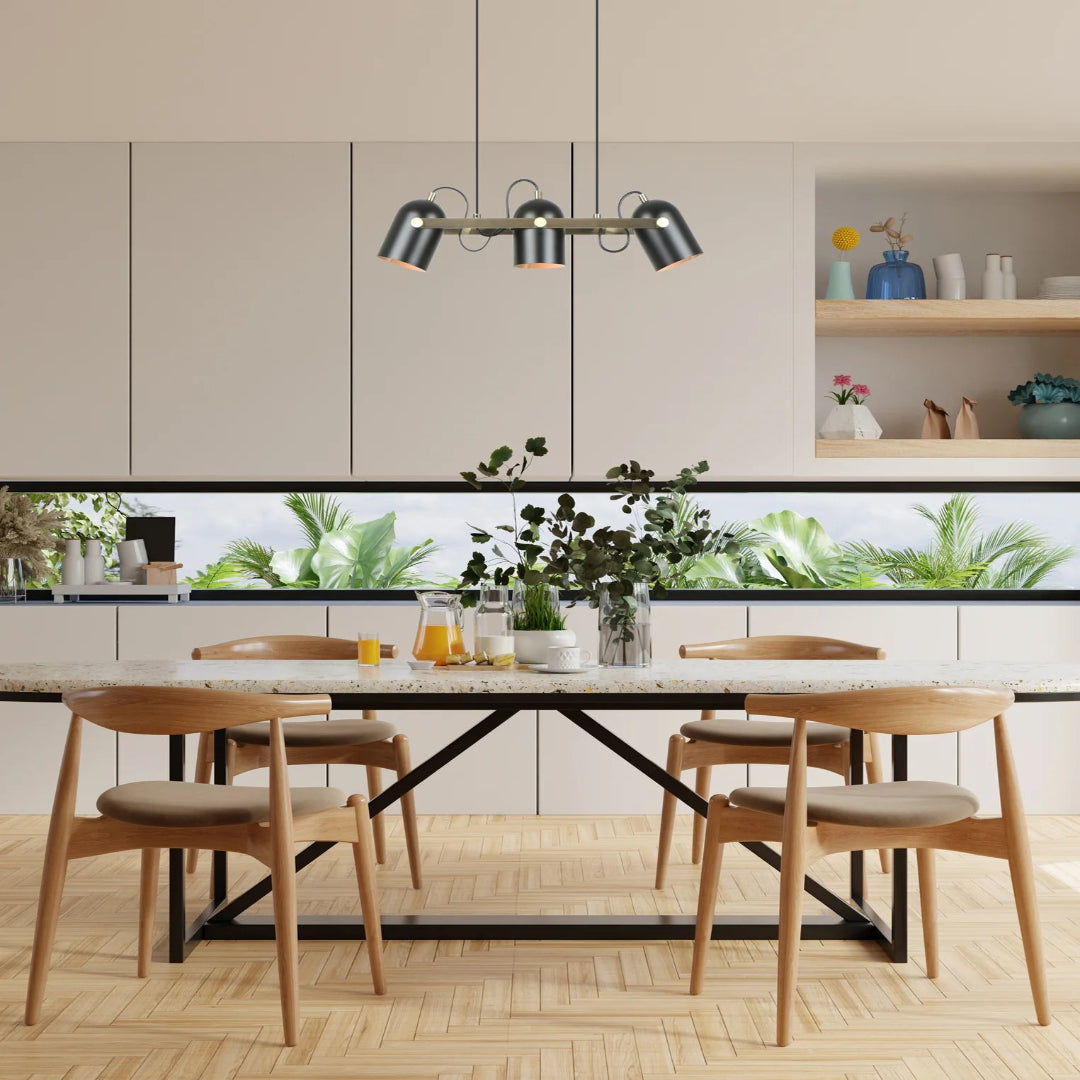 TAZZA: Interior Ellipse Shade with Antique Brass Hardware Pendant Light