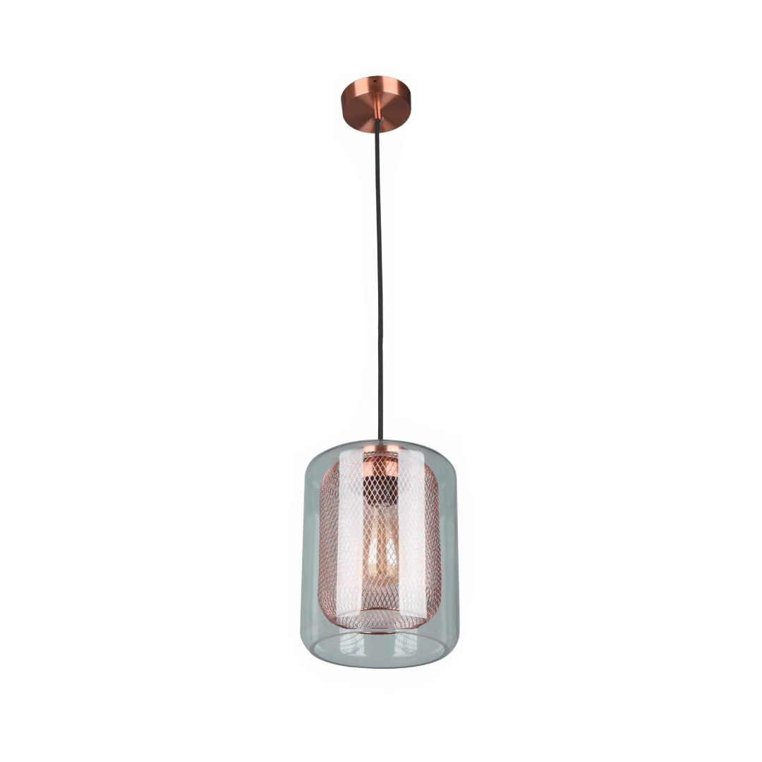 TONO: Mesh Internal & Clear Glass Oblong Pendant Lights