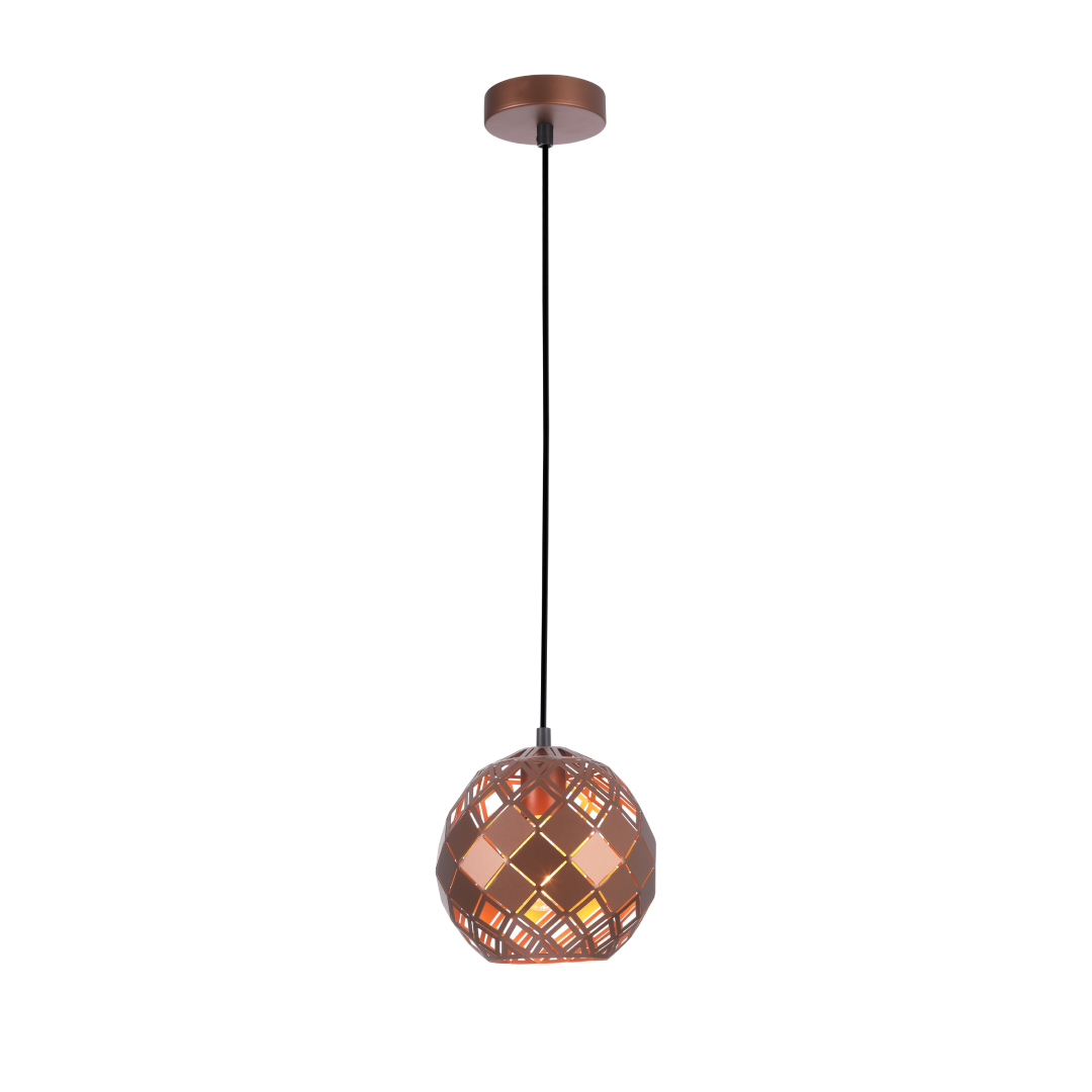 TUILE: Interior Small Embossed Tiled Iron Wine Glass Shape Pendant Lights