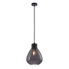 TULIP: Interior Bronze Amber / Smokey Black Wine Glass Ribbed Pendant Lights