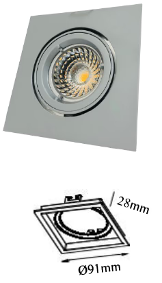 U3017-AS Square Round Centre Downlight Frame