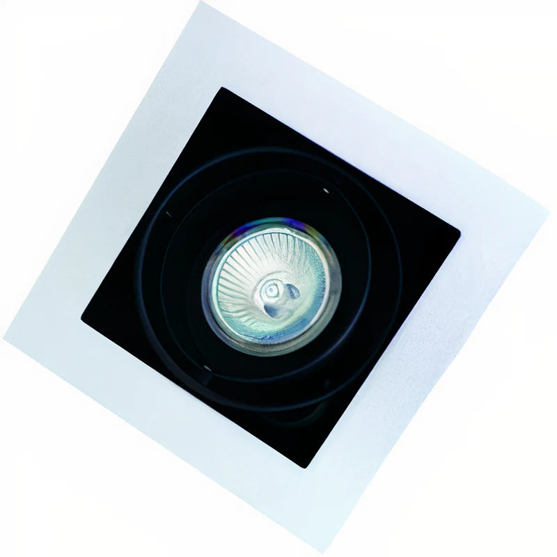 UDL3021/1-MCH/SLV/WH Swivel and Tilt Downlight Single Frame 12V MR16 with Black Bafe