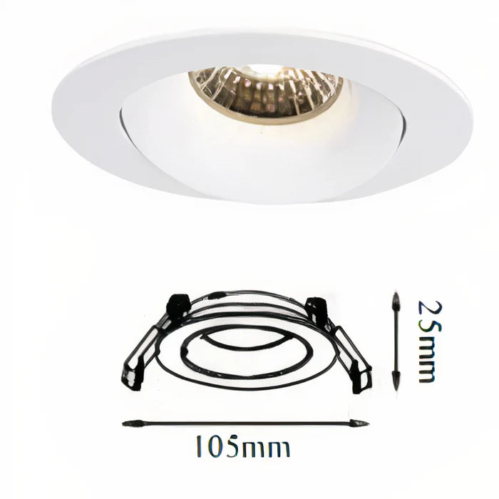 UDL3060-WH/BLK Round Downlight 105mm Frame