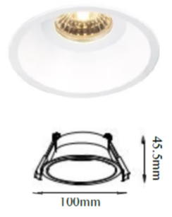 UDL3065B-BLK/WH OPTIC DOWNLIGHT FRAM