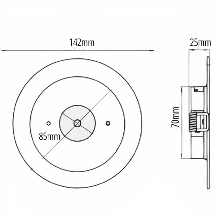UEM-5W-WH/BLK Recessed LED emergency luminaire