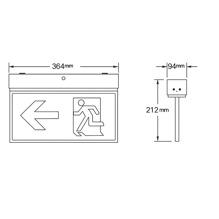 UEXGLIDE-RC/BLK EXGLIDE Recessed slimline LED Exit light