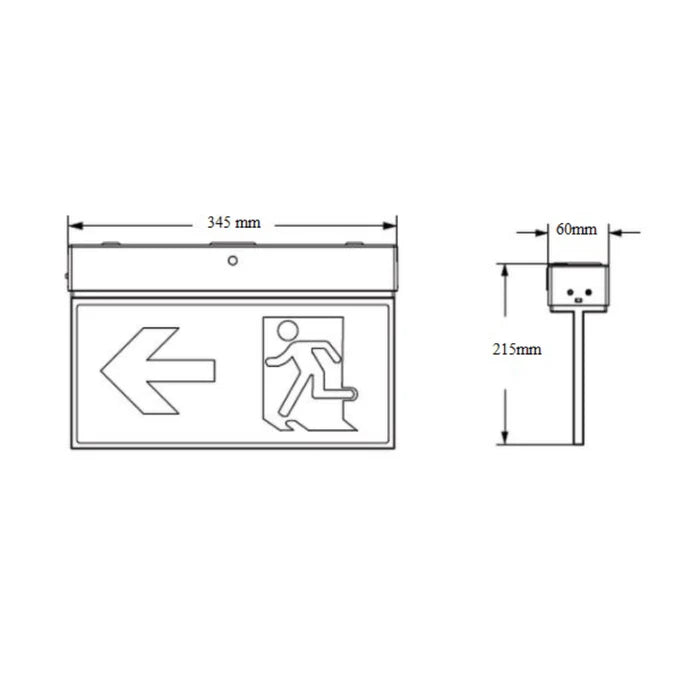 UEXLUX/ UEXLUX-BLK Surface Mounted Exit Lights