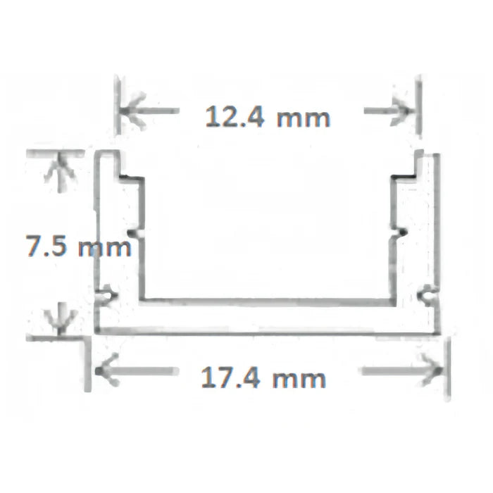 ULEDBAR-AL-01-2M/3M Surface mounted aluminium extrusion