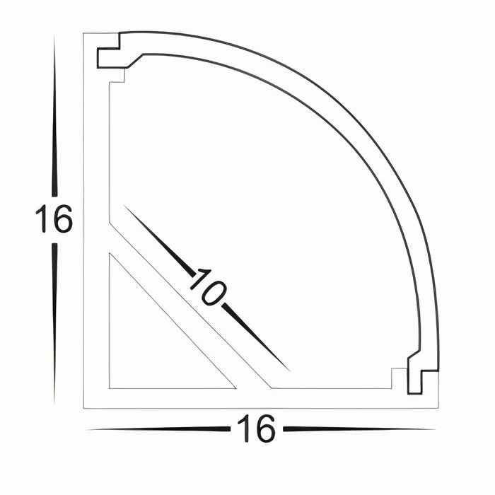 ULEDBAR-AL-03-2M/3M Surface mounted angled aluminium extrusion