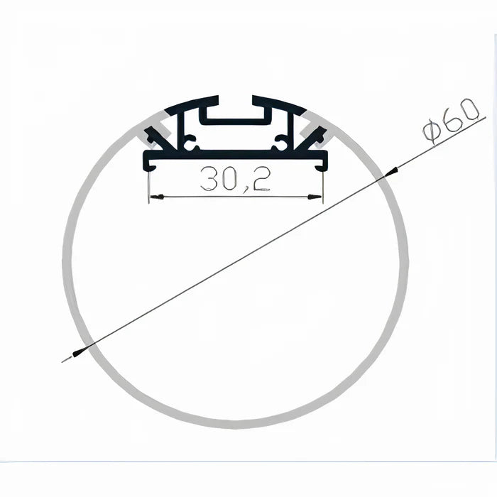 ULEDBAR-AL-07 3M Suspended round aluminium extrusion