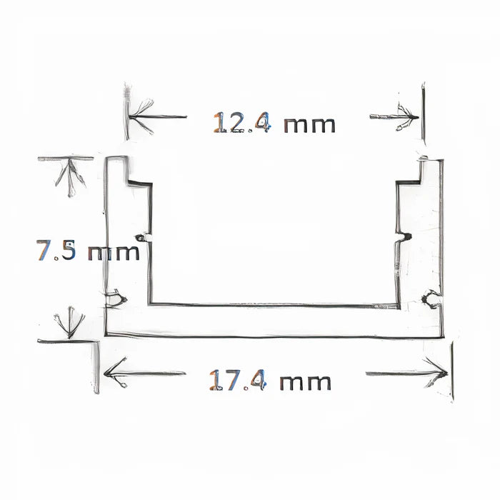 ULEDBAR-BLK-01-3M Surface mounted black extrusion