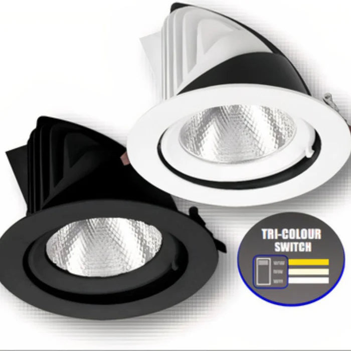 UMHLED30RD-3CCT-WH/BLK 30W Round LED Shop Lighter