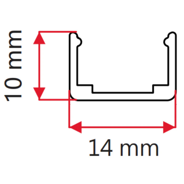 UNEON-1212-BAR Neon Flex Aluminium Channe 1M length