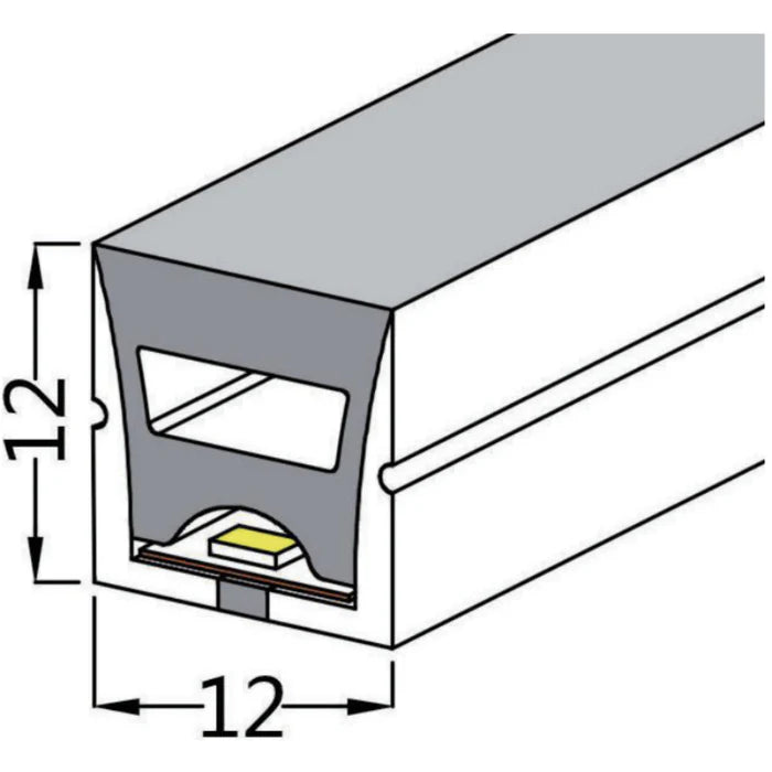 UNEON-1212-TB-WW/CW Neon Flex Top Bend 12*12