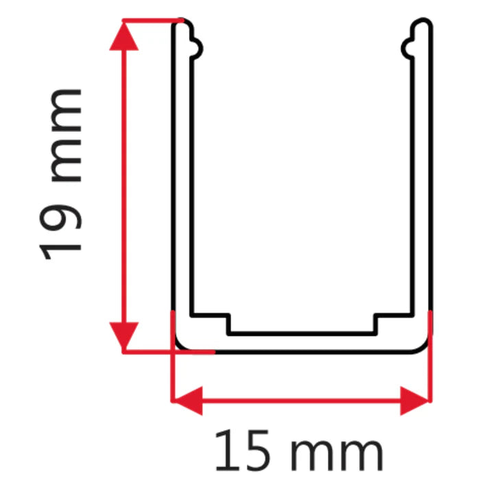 UNEON-1220-BAR 1 METER SIDE BEND Neon Flex Aluminium Channel