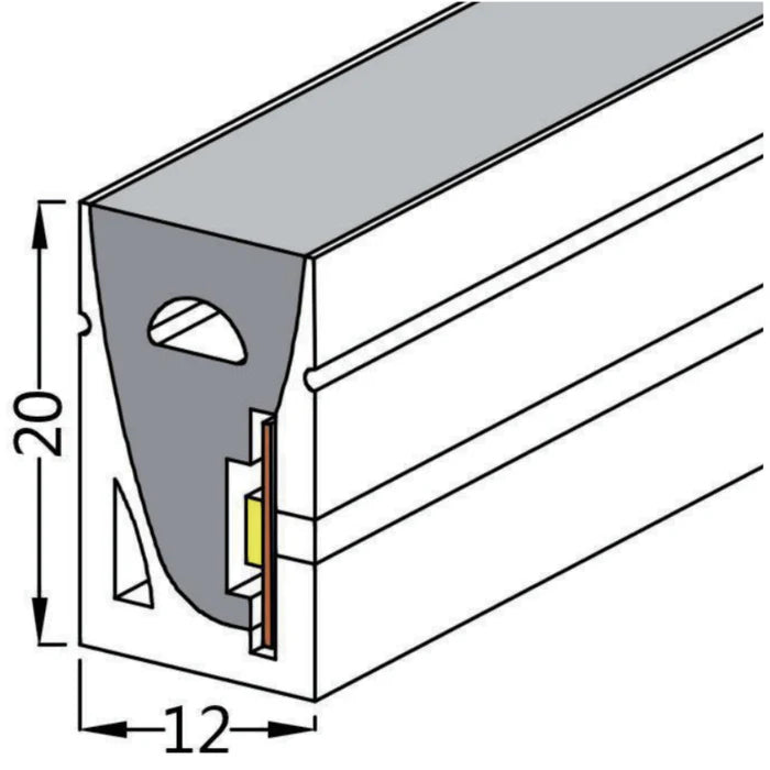 UNEON-1220-SB-WW/CW Neon Flex Side Bend 20*12MM