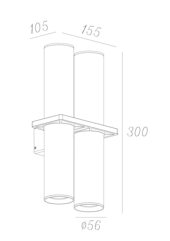 UOW-SILO2-WH/BLK SILO-2 WALL PILLAR EXTERIOR