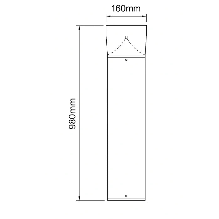 UOW-TORQUAY-BLK TORQUAY commercial grade bollard light