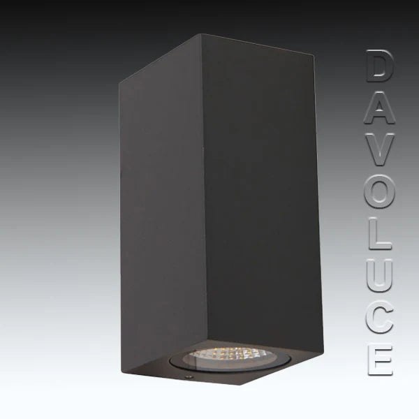 QUANTUM Black Square Up & Down LED Wall Light