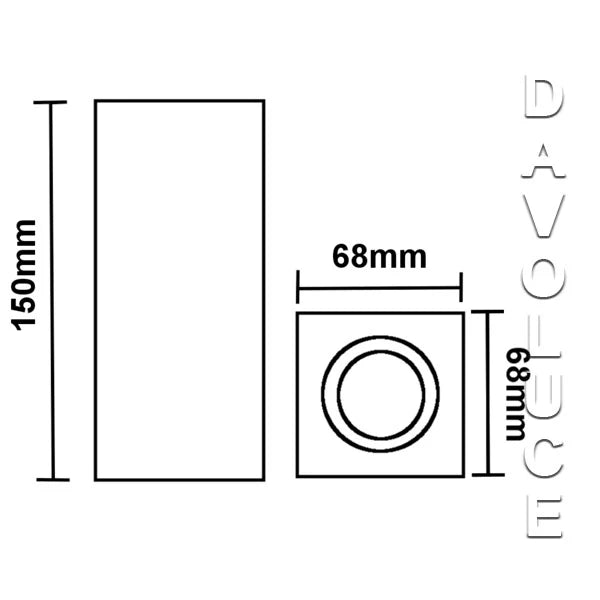 QUANTUM Black Square Up & Down LED Wall Light