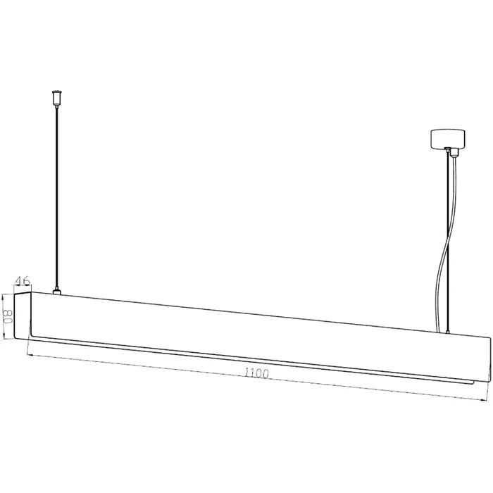 UP-RECTILINEAR-L-SB/BLK RECTILINEAR linear Pendant Light