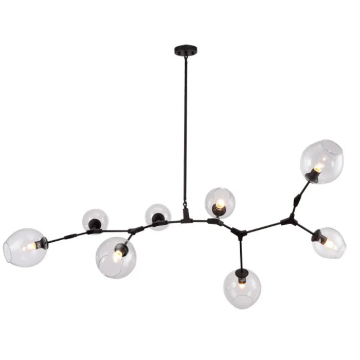 UPR-LINDSEY-8-BLK -SMK/CLR Lindsey Bubble Replica 8 Light Pendant