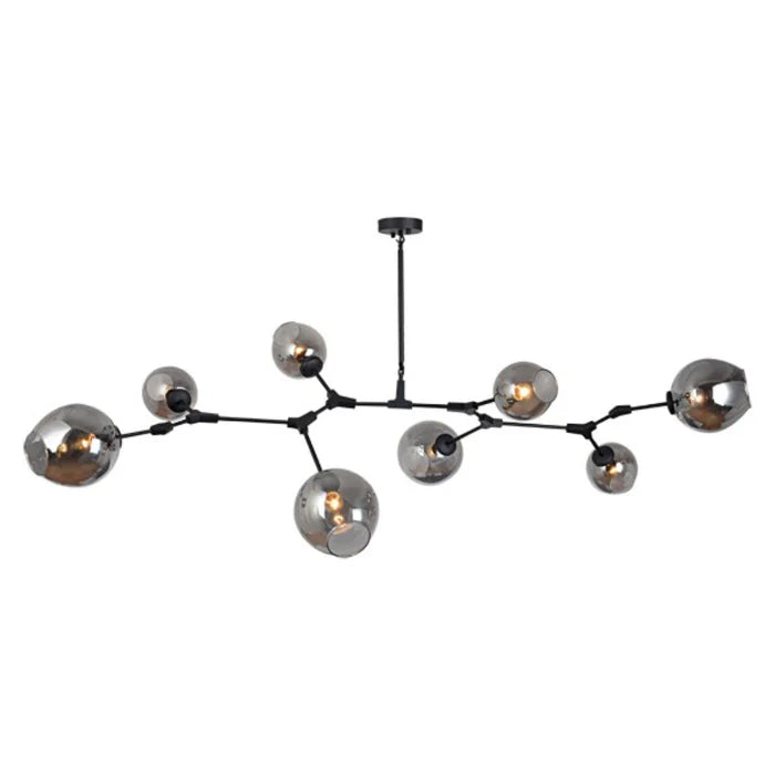 UPR-LINDSEY-8-BLK -SMK/CLR Lindsey Bubble Replica 8 Light Pendant
