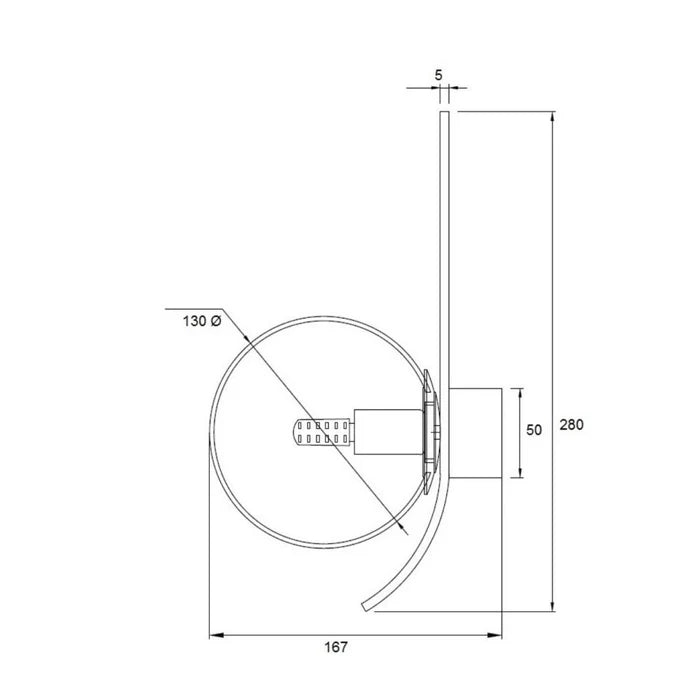 UWL-ORIS1-AMB/BLK Oris Wall Light
