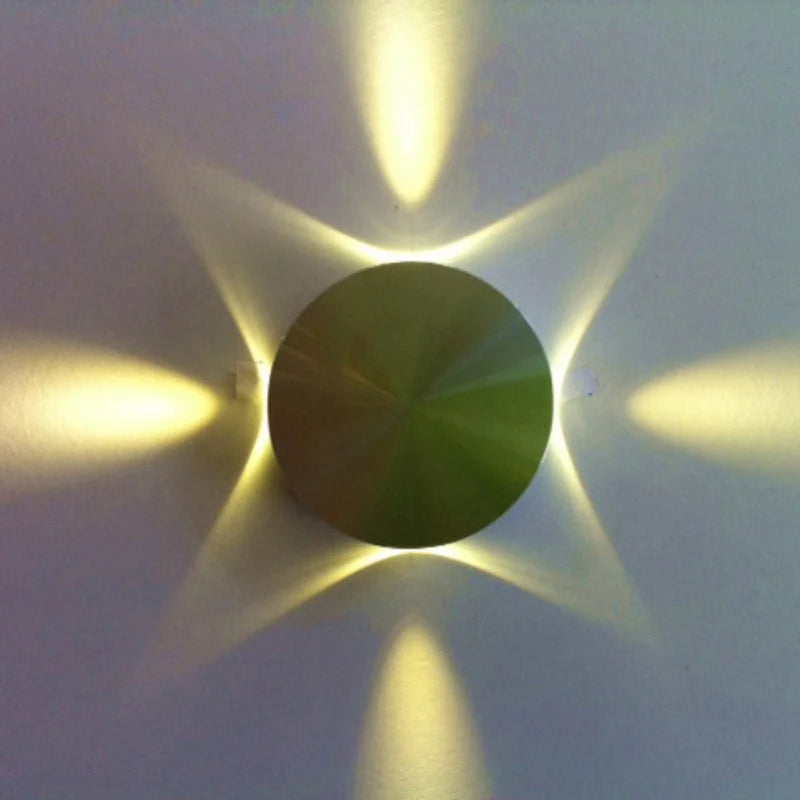 UWL105AL-RD-4WH STAR 4 Way Round Aluminium Surface Mount Wall Light