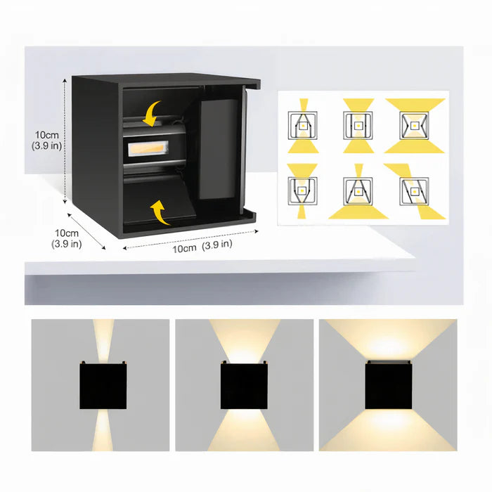 UWL42-WH/BLK-SQ-3CCT REFOCUS Square Up Down LED Wall Light