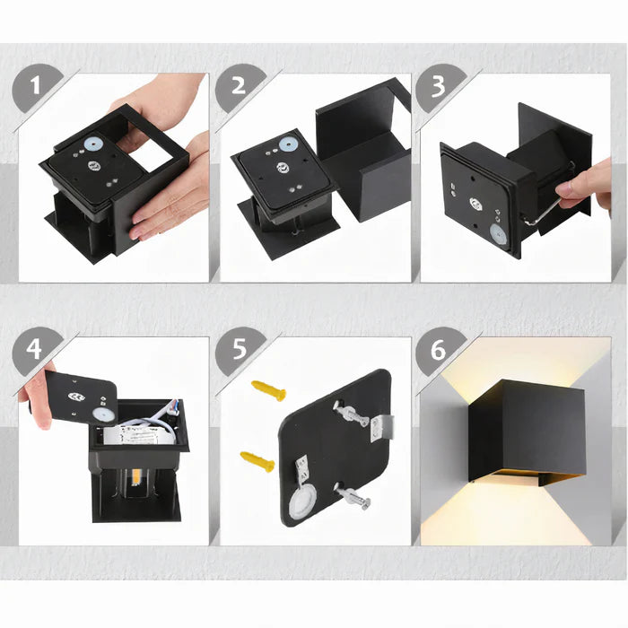 UWL42-WH/BLK-SQ-3CCT REFOCUS Square Up Down LED Wall Light