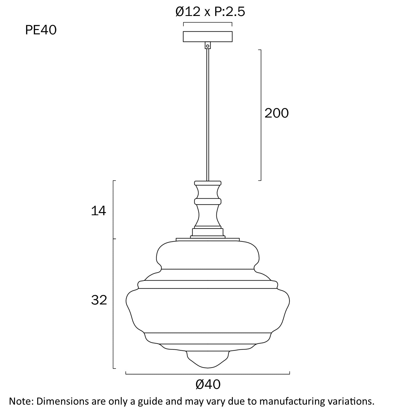VERDUN 40CM PENDANT LIGHT