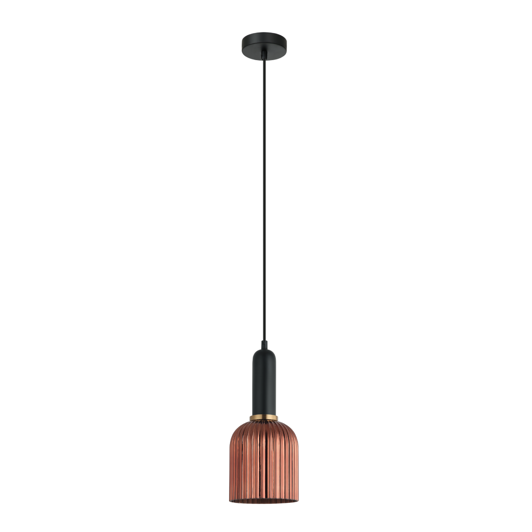 VINTAJ: Retro Interior Ellipse Shape Ribbed Glass Pendant Lights